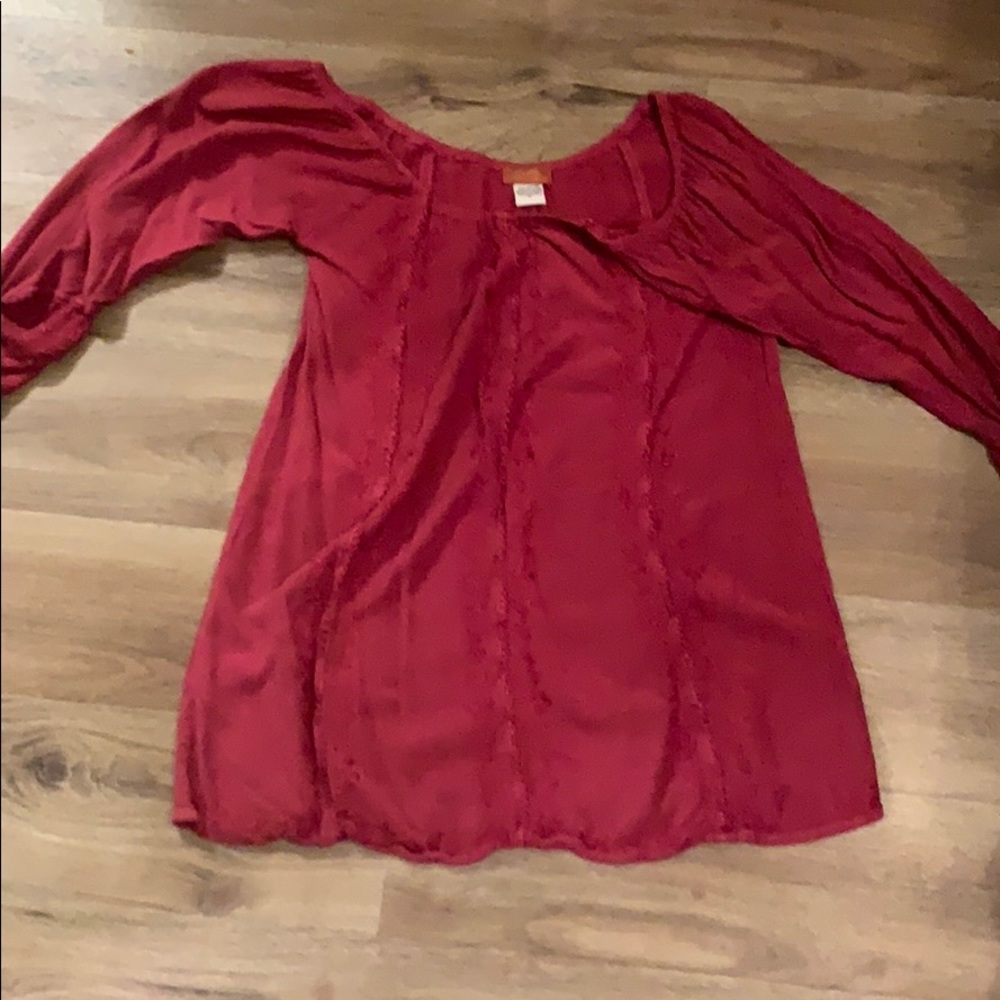 Burgundy Scully Blouse